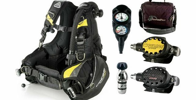 Cressi Travelight BCD Scuba Diving Gear Travel Package Set, Large [Misc.]